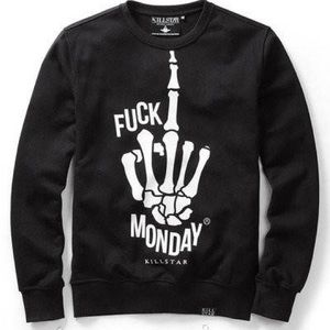 KILLSTAR “F*<¥ MONDAY”- Crewneck Sweatshirt (M) UNISEX